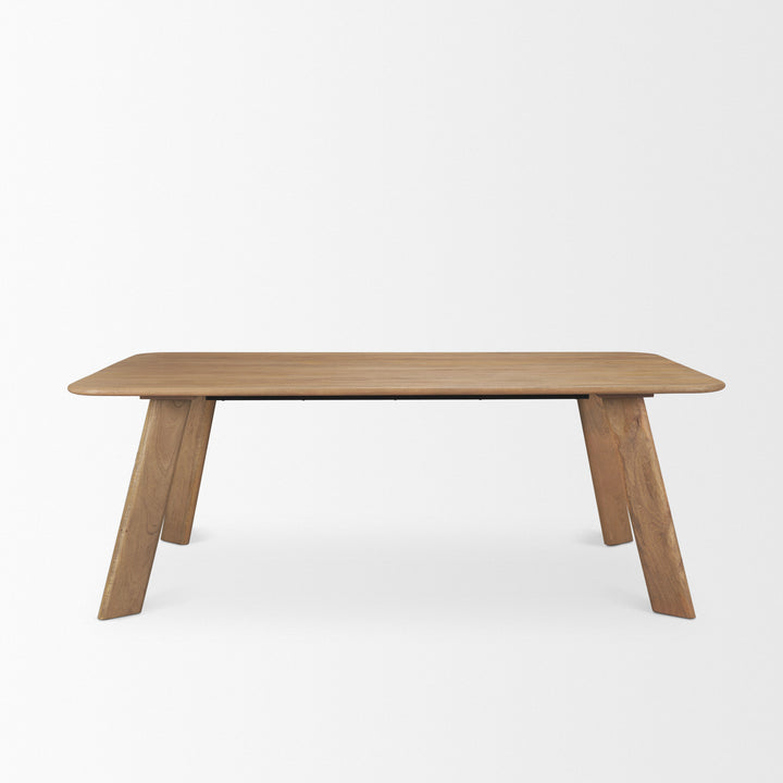 Welborn 84" Light Brown Wood Rectangular Dining Table Dining Room Mercana