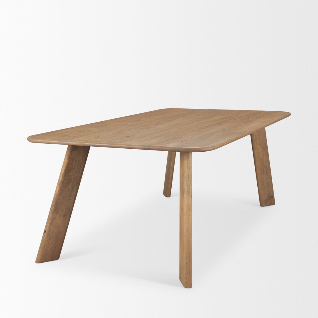 Welborn 84" Light Brown Wood Rectangular Dining Table Dining Room Mercana