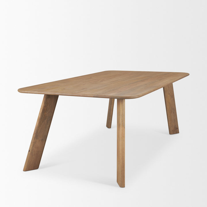 Welborn 84" Light Brown Wood Rectangular Dining Table Dining Room Mercana