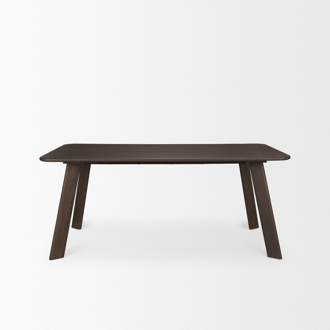Welborn 72" Dark Brown Wood Rectangular Dining Table Dining Room Mercana