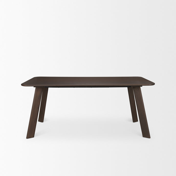 Welborn 72" Dark Brown Wood Rectangular Dining Table Dining Room Mercana