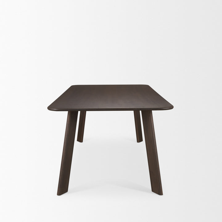 Welborn 72" Dark Brown Wood Rectangular Dining Table Dining Room Mercana