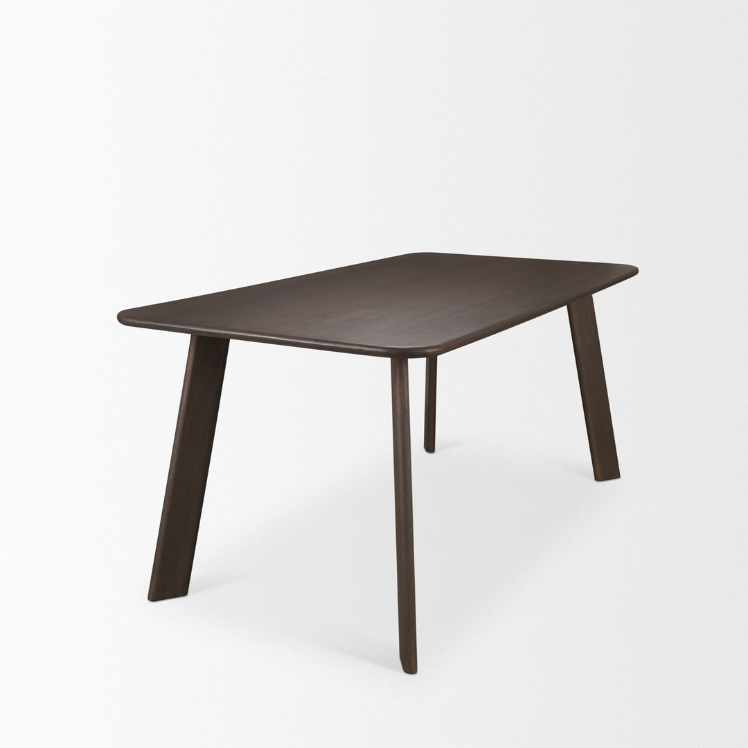 Welborn 72" Dark Brown Wood Rectangular Dining Table Dining Room Mercana