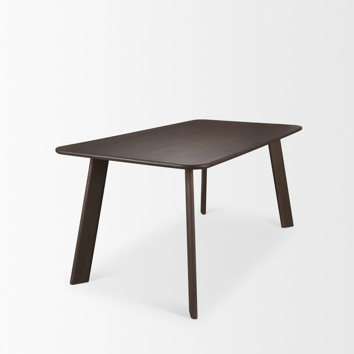 Welborn 72" Dark Brown Wood Rectangular Dining Table Dining Room Mercana