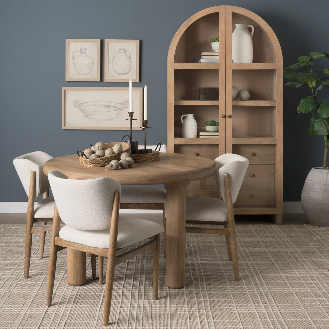 Wheaton Light Brown Wood w/ Natural Jute Serving Trays Decor Mercana