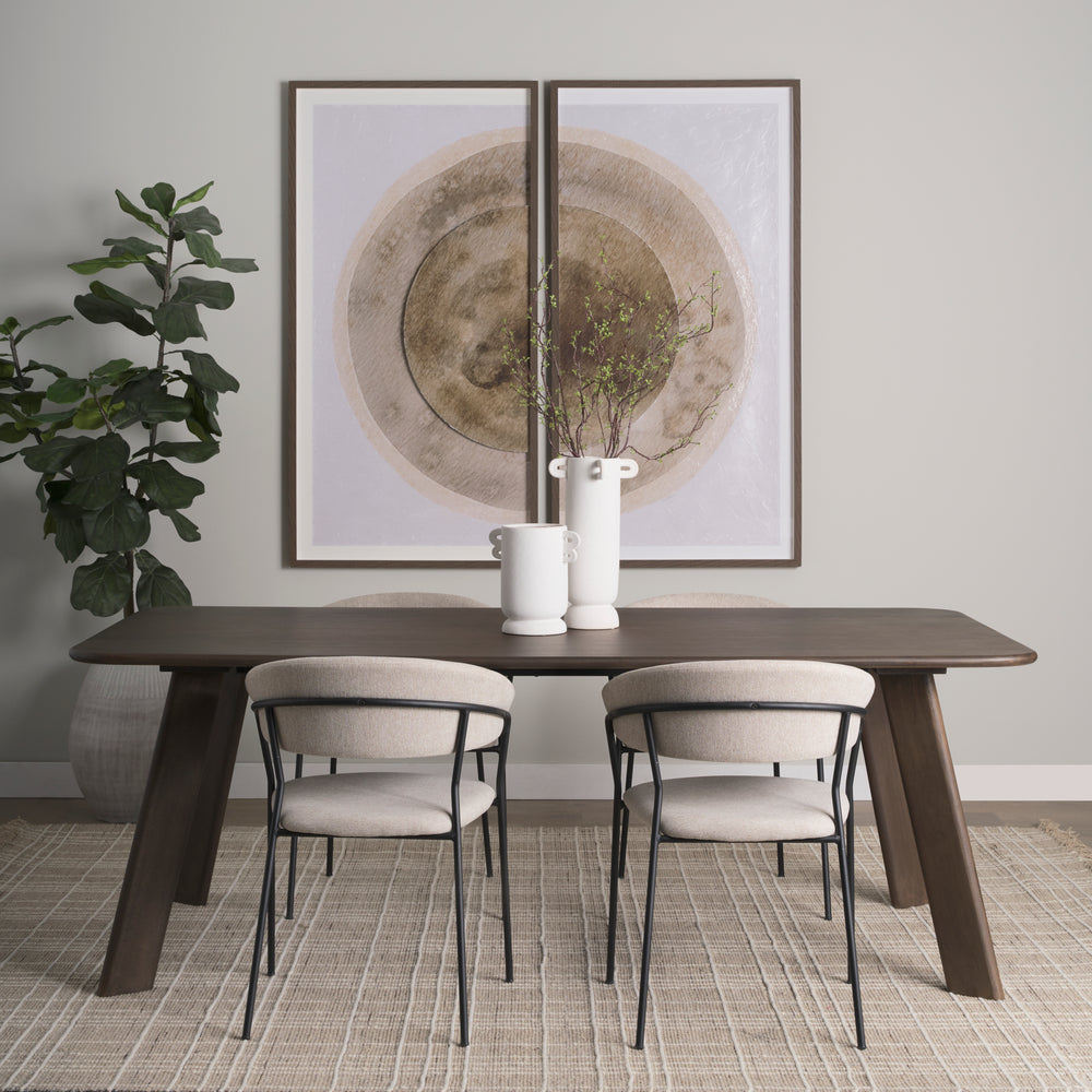 Welborn 72" Dark Brown Wood Rectangular Dining Table Dining Room Mercana