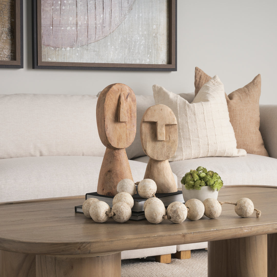 Ivan Medium Wooden Head Sculpture Decor Mercana