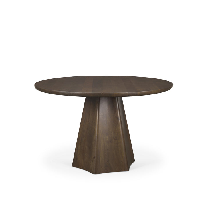 Jovani 48" Solid Dark Brown Mango Wood Round Dining Table Dining Room Mercana