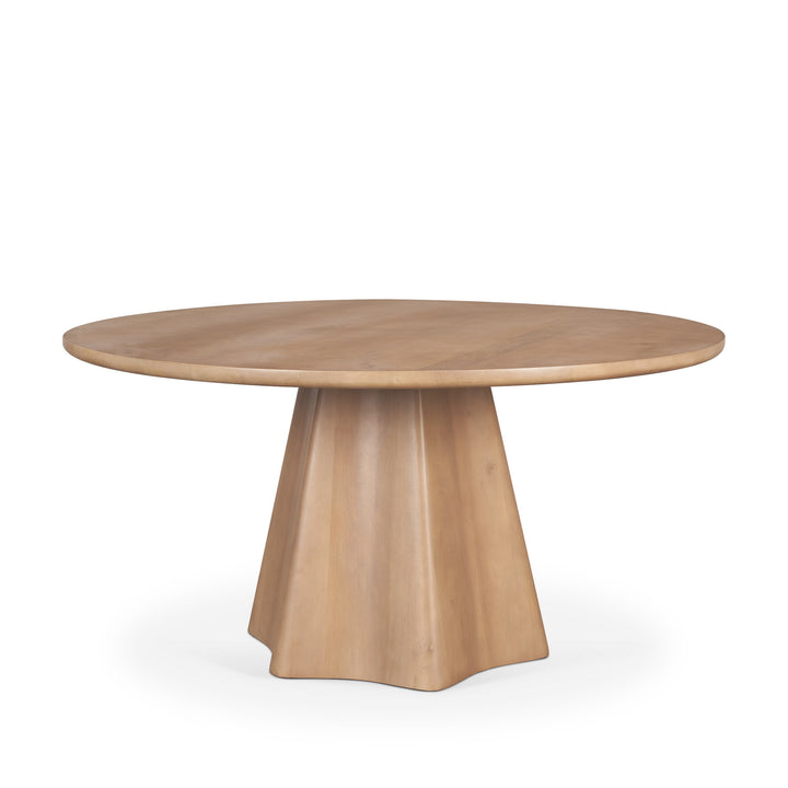 Jovani 60" Solid Light Brown Mango Wood Round Dining Table Dining Room Mercana