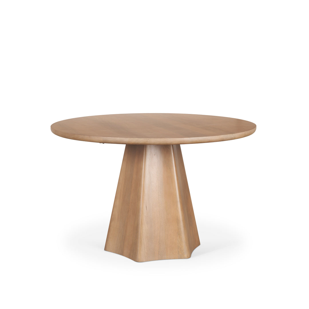 Jovani 48" Solid Light Brown Mango Wood Round Dining Table Dining Room Mercana