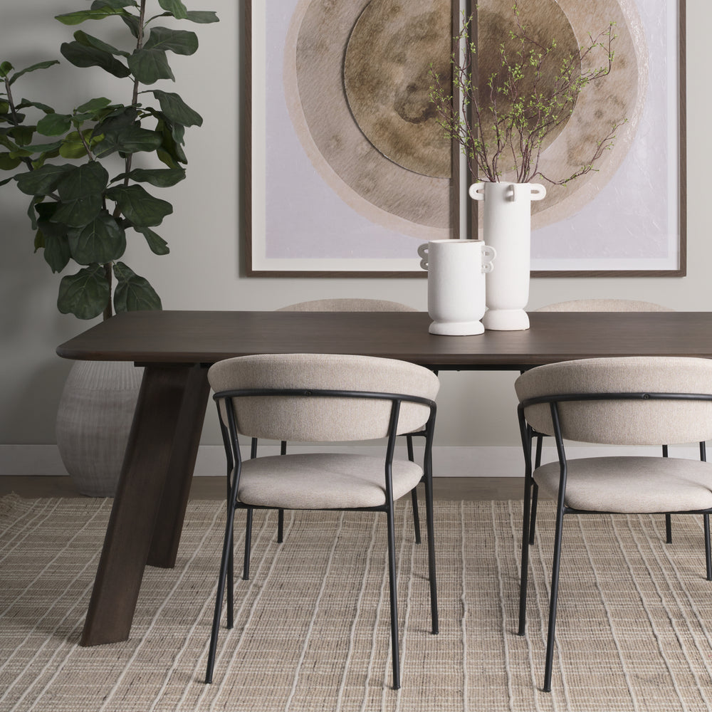 Welborn 84" Dark Brown Wood Rectangular Dining Table Dining Room Mercana