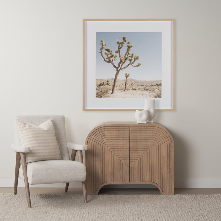 Sorina Reverse Fluted Light Brown Wood Accent Cabinet Decor Mercana