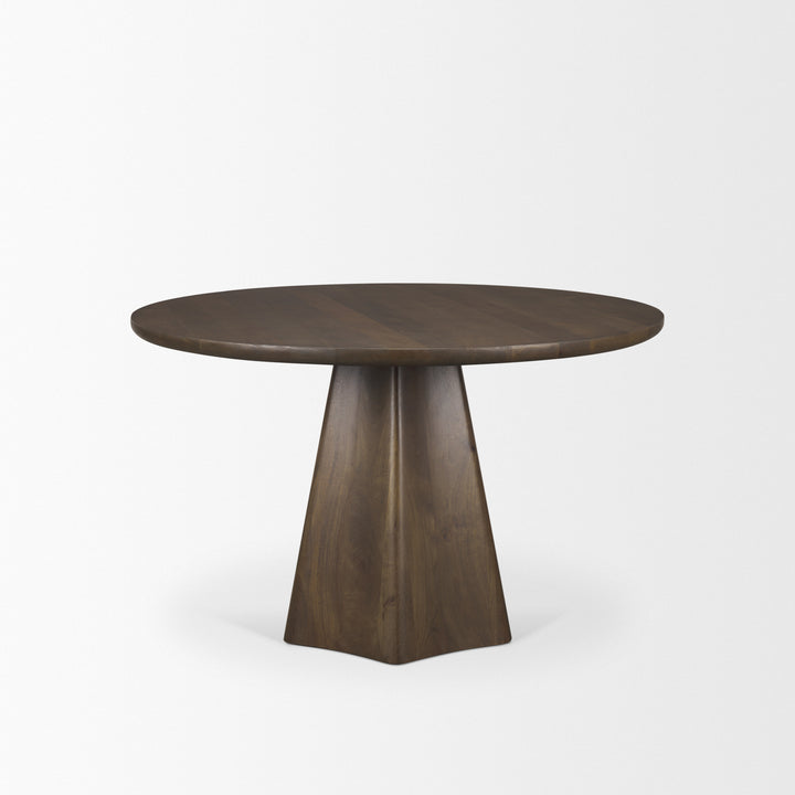 Jovani 48" Solid Dark Brown Mango Wood Round Dining Table Dining Room Mercana