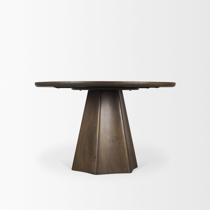 Jovani 48" Solid Dark Brown Mango Wood Round Dining Table Dining Room Mercana