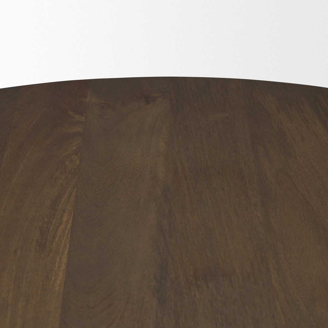 Jovani 48" Solid Dark Brown Mango Wood Round Dining Table Dining Room Mercana