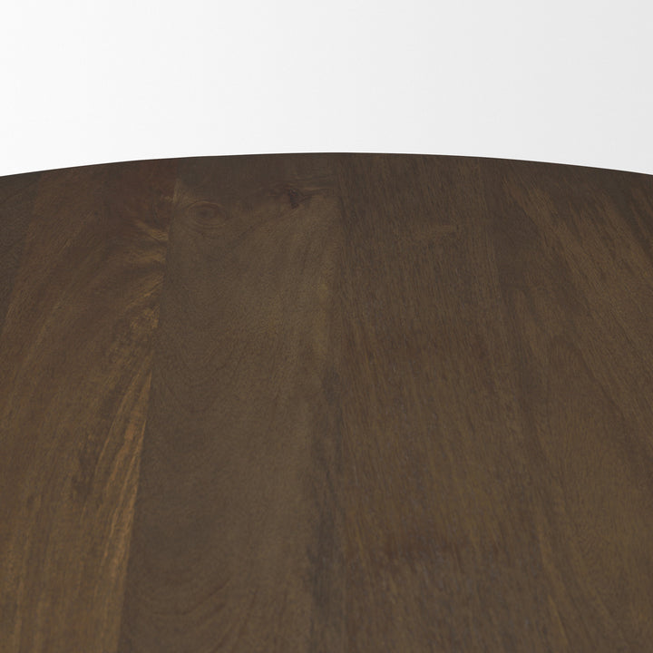 Jovani 48" Solid Dark Brown Mango Wood Round Dining Table Dining Room Mercana