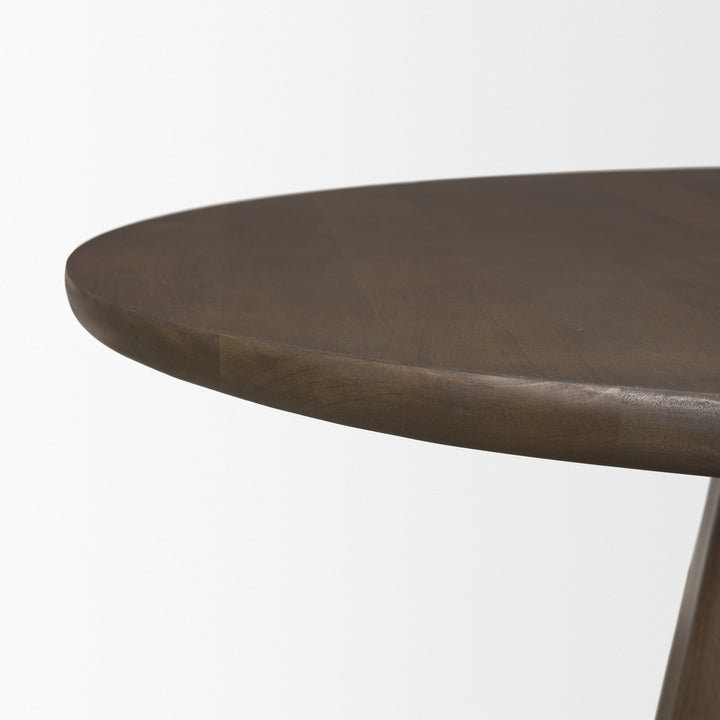 Jovani 48" Solid Dark Brown Mango Wood Round Dining Table Dining Room Mercana