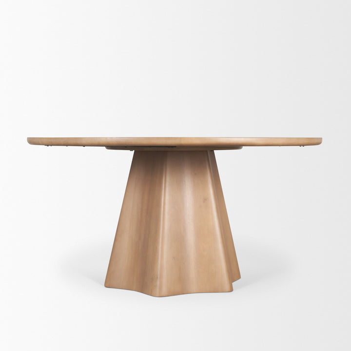 Jovani 60" Solid Light Brown Mango Wood Round Dining Table Dining Room Mercana