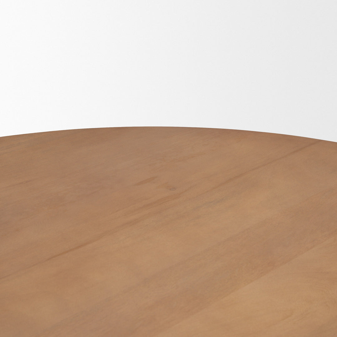 Jovani 60" Solid Light Brown Mango Wood Round Dining Table Dining Room Mercana
