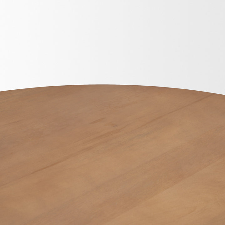 Jovani 60" Solid Light Brown Mango Wood Round Dining Table Dining Room Mercana