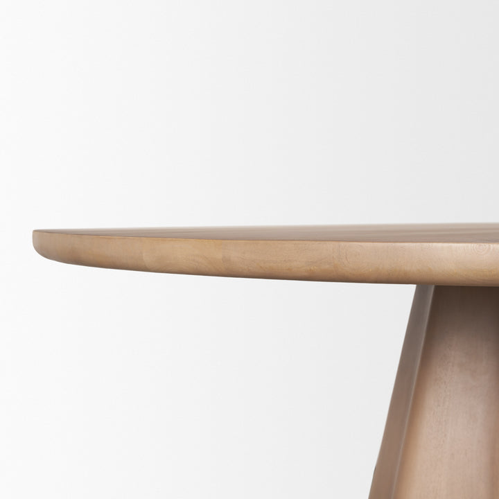 Jovani 60" Solid Light Brown Mango Wood Round Dining Table Dining Room Mercana