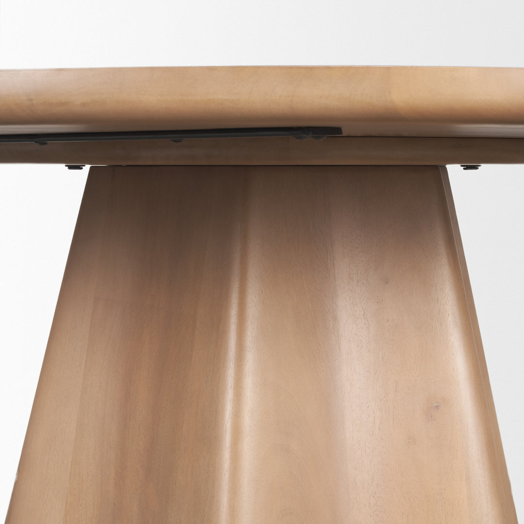 Jovani 60" Solid Light Brown Mango Wood Round Dining Table Dining Room Mercana