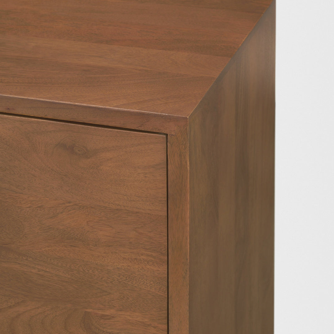 Jonan Medium Brown Wood w/ Dark Aged Brass 2 Door 3 Drawer Sideboard Dining Room Mercana