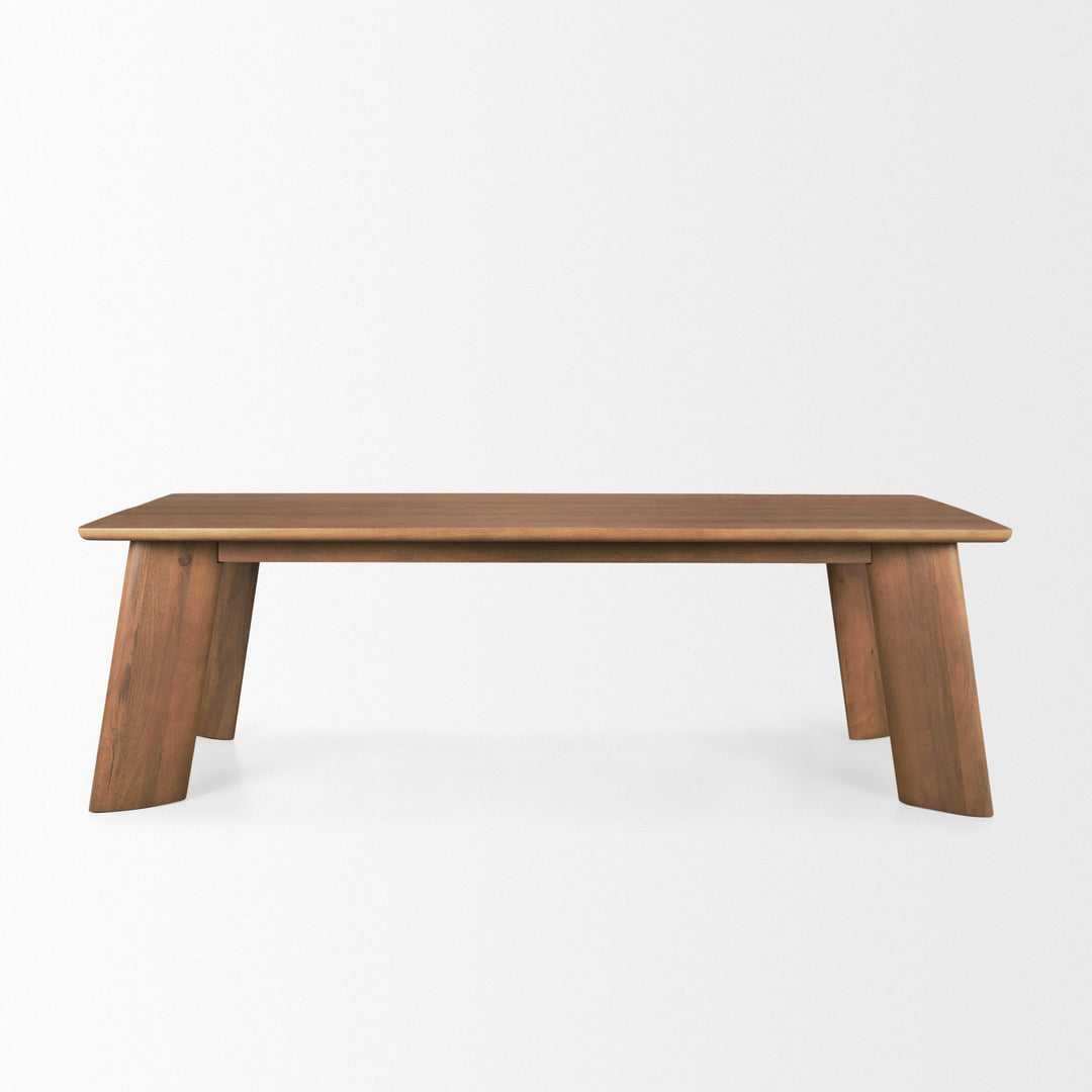 Jonan Brown Solid Mango Wood Rectangular Dining Table Dining Room Mercana