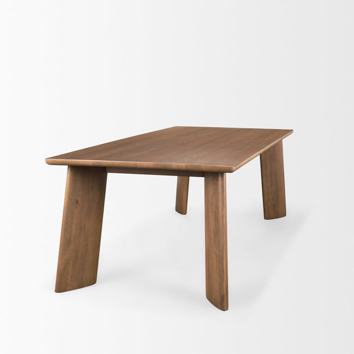 Jonan Brown Solid Mango Wood Rectangular Dining Table Dining Room Mercana