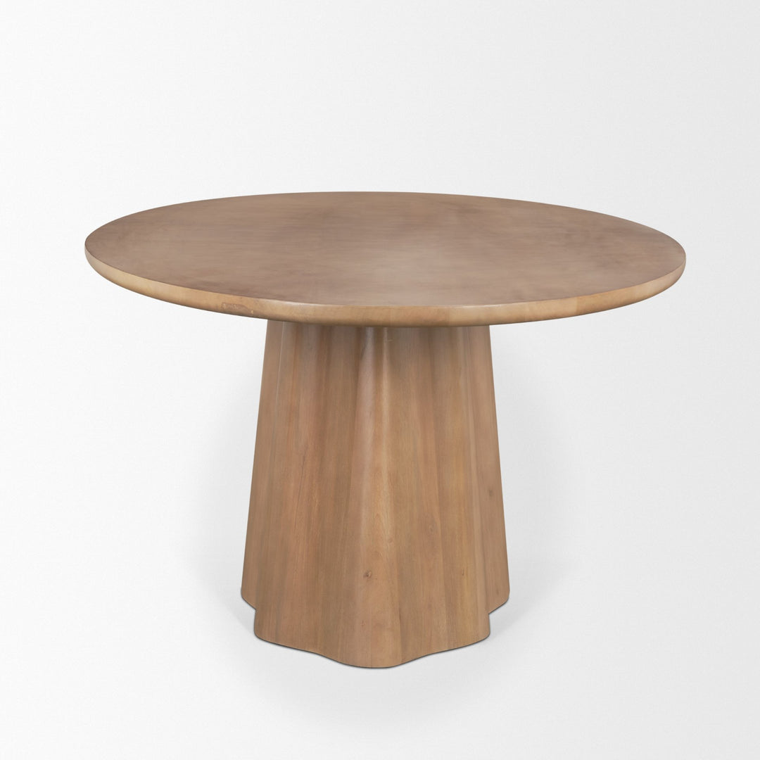 Jovani 94" Solid Light Brown Mango Wood Oval Dining Table Dining Room Mercana