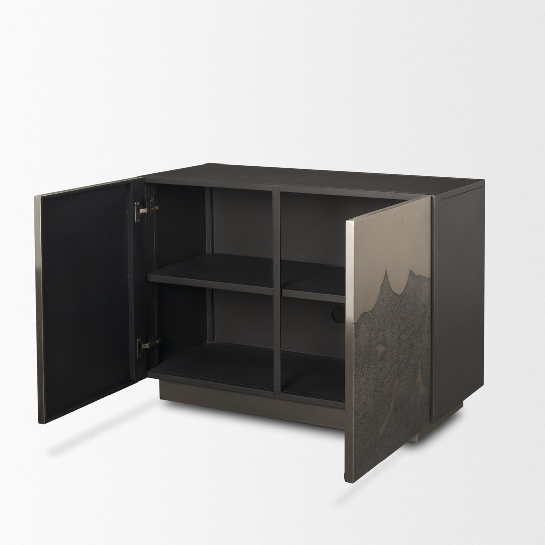 Roxdale Acid Washed Iron Metal Accent Cabinet Decor Mercana
