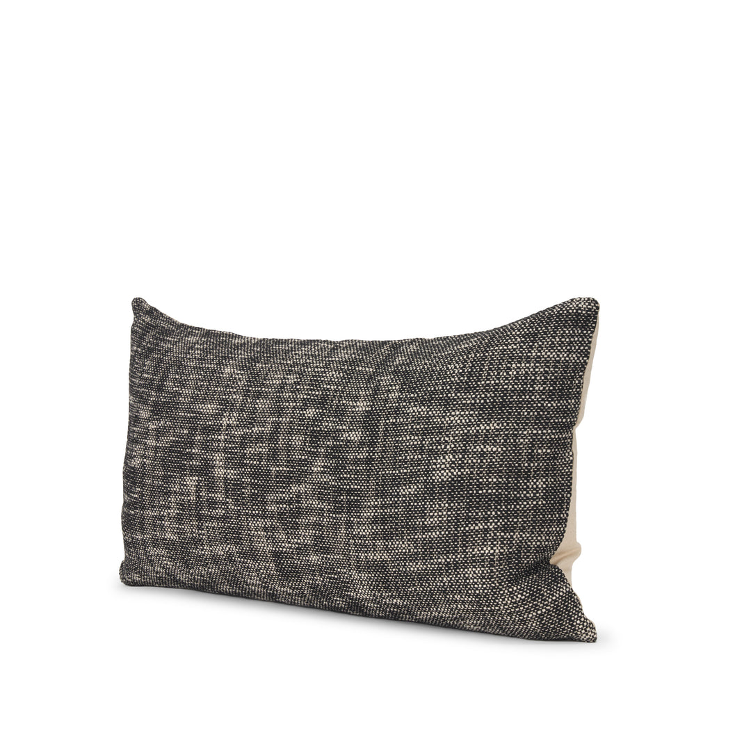 Jalia Cream and Black Cotton Decorative Lumbar Pillow Cover Decor Mercana