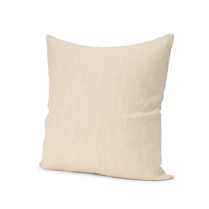Jenner Cream Cotton-Linen Blend Decorative Square Pillow Cover Decor Mercana