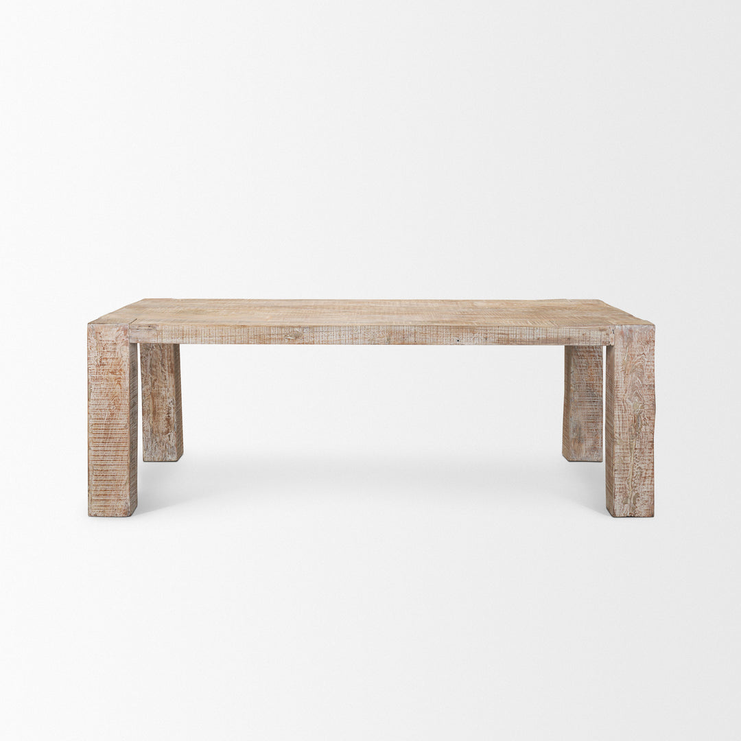 McArthur 84" Whitewash Reclaimed Wood Dining Table Dining Room Mercana
