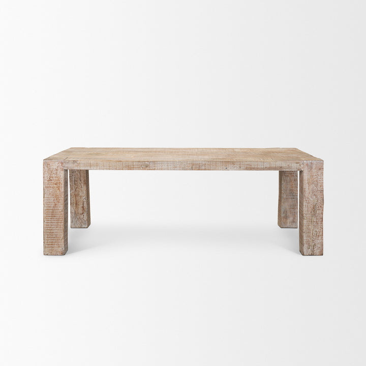 McArthur 84" Whitewash Reclaimed Wood Dining Table Dining Room Mercana