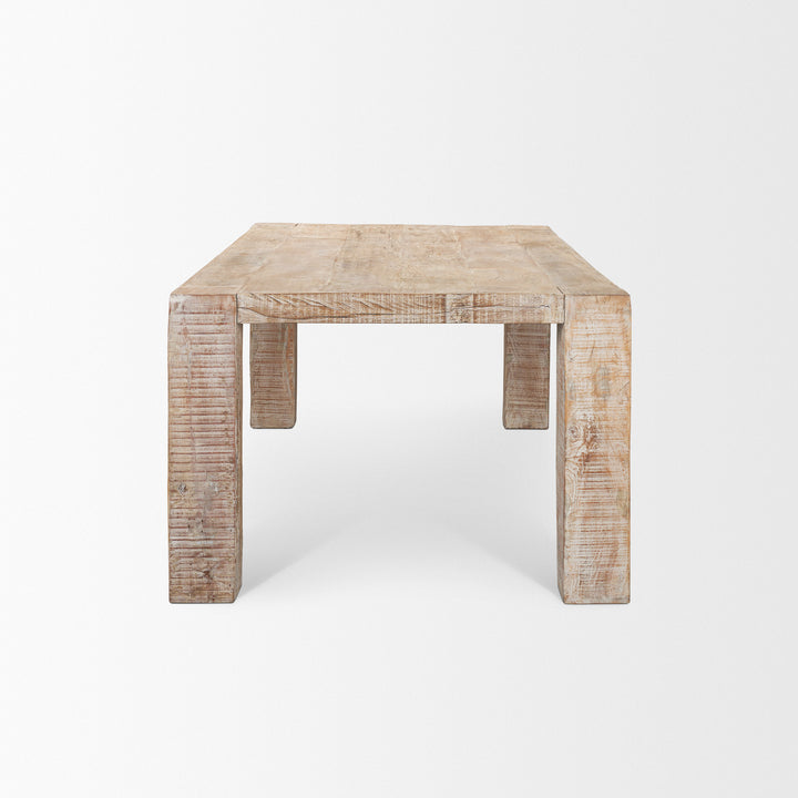 McArthur 84" Whitewash Reclaimed Wood Dining Table Dining Room Mercana
