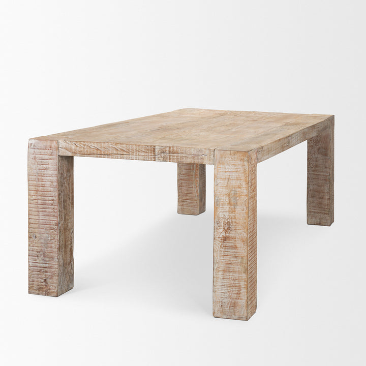 McArthur 84" Whitewash Reclaimed Wood Dining Table Dining Room Mercana