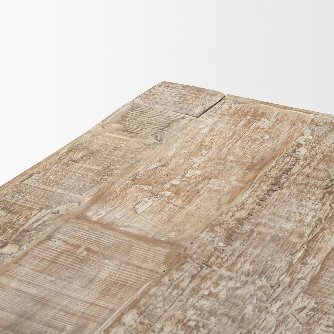 McArthur 84" Whitewash Reclaimed Wood Dining Table Dining Room Mercana