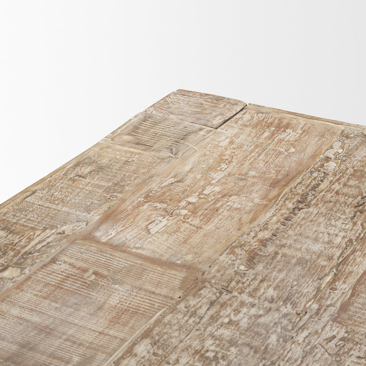 McArthur 84" Whitewash Reclaimed Wood Dining Table Dining Room Mercana