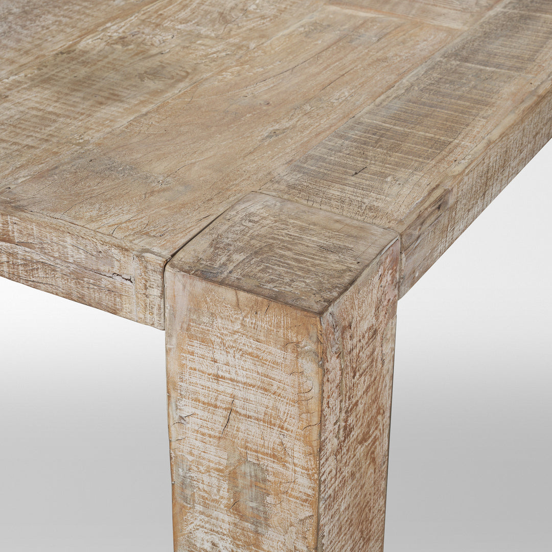 McArthur 84" Whitewash Reclaimed Wood Dining Table Dining Room Mercana