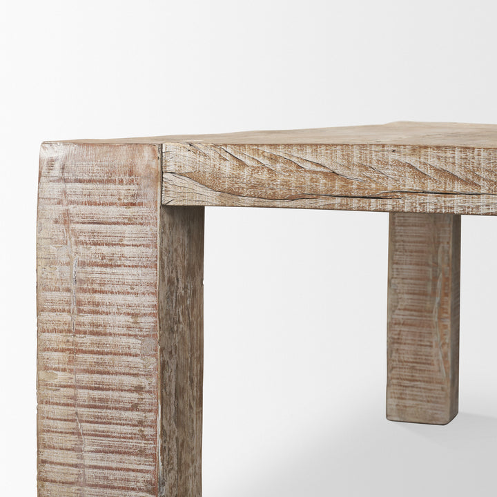 McArthur 84" Whitewash Reclaimed Wood Dining Table Dining Room Mercana