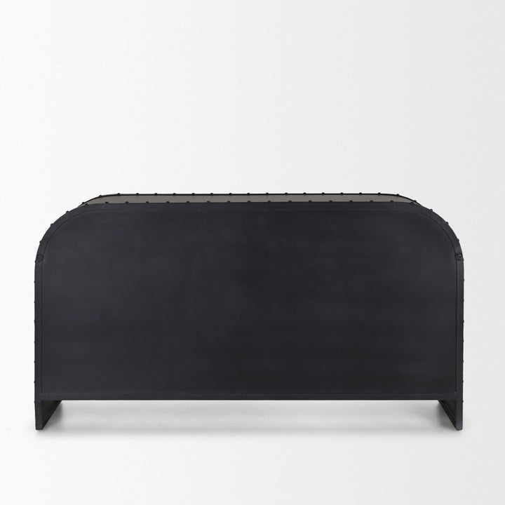Gehry I 62.3x16.5 Black Metal Frame w/Wood Accent 4 Cabinet Door Two Drawer Sideboard Bedroom Mercana