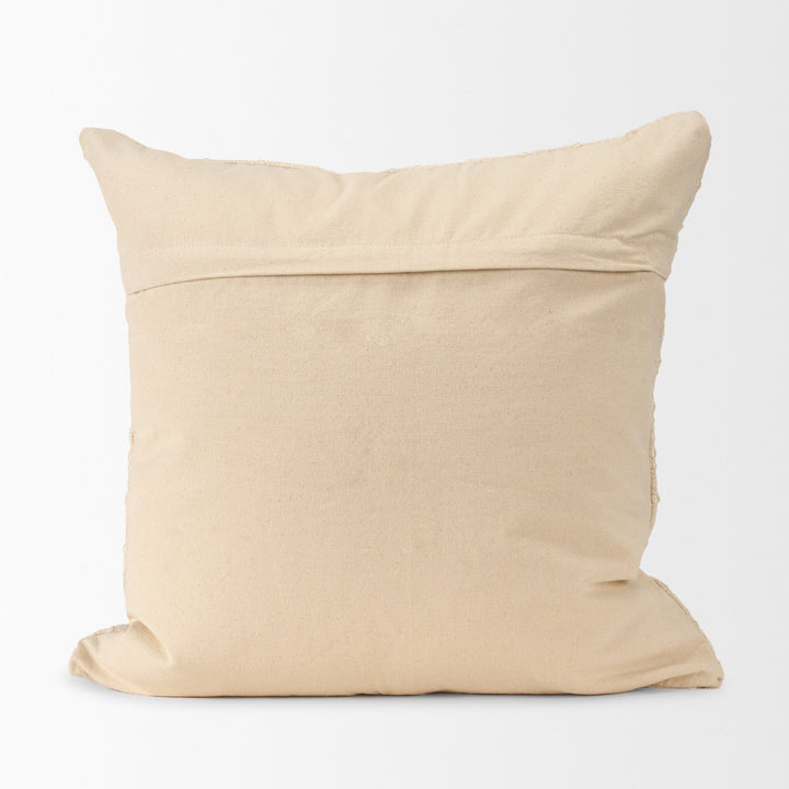 Jacory Cream Checker Textured Decorative Square Pillow Cover Decor Mercana
