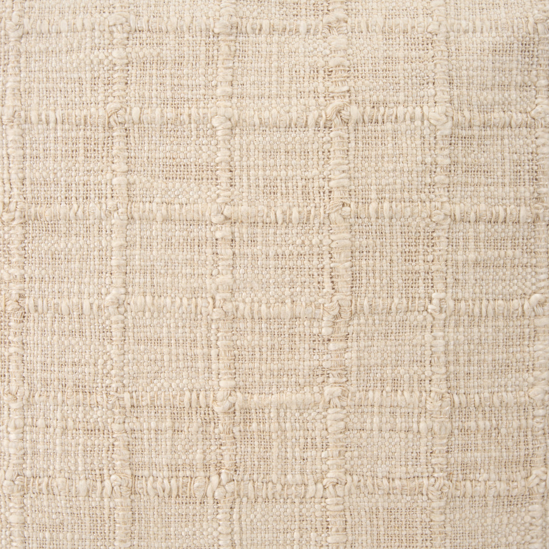 Jacory Cream Checker Textured Decorative Square Pillow Cover Decor Mercana