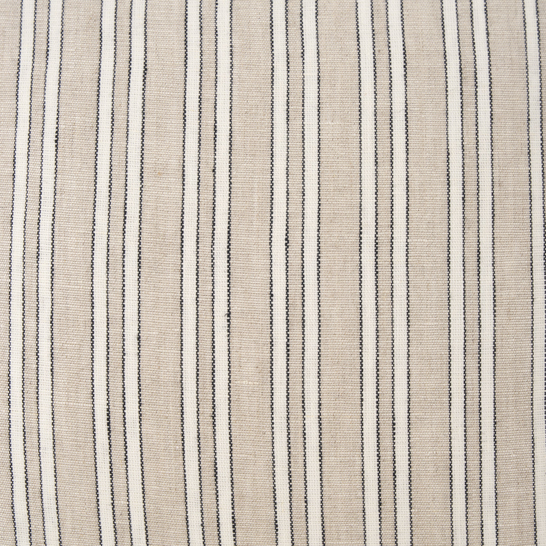 Jaxon Beige and Black Striped Cotton-Linen Decorative Square Pillow Cover Decor Mercana
