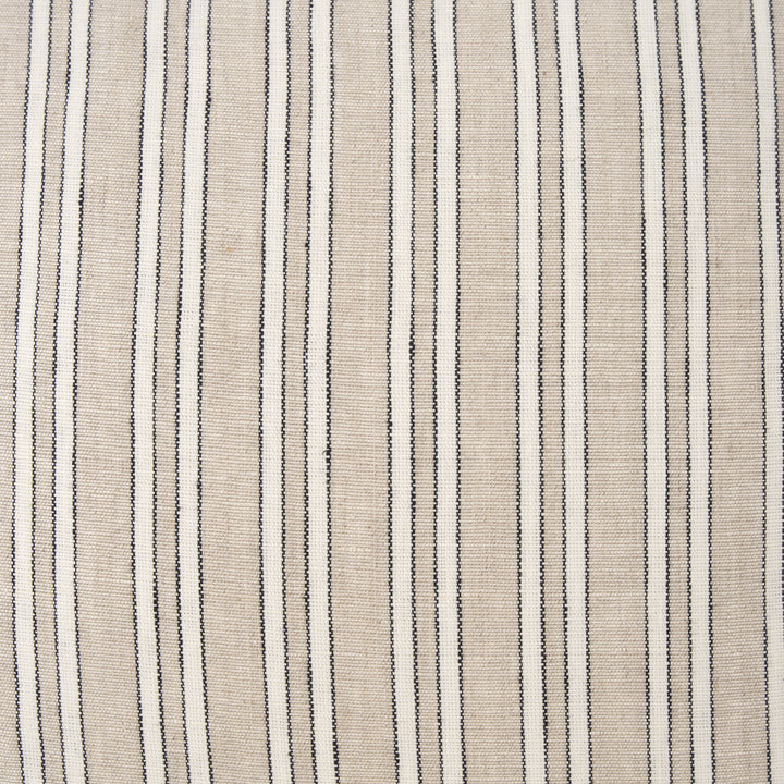 Jaxon Beige and Black Striped Cotton-Linen Decorative Square Pillow Cover Decor Mercana
