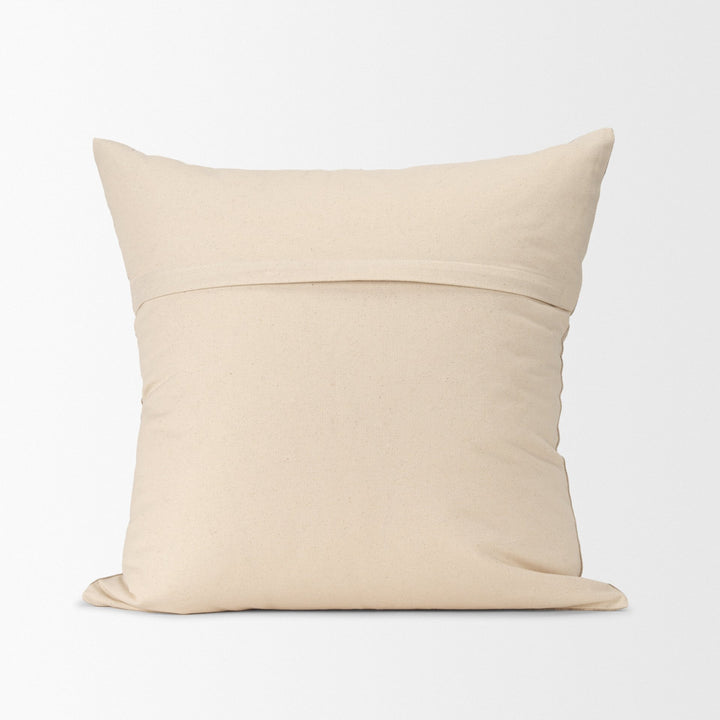 Jensen Beige and Gray Plaid Cotton-Linen Decorative Square Pillow Cover Decor Mercana