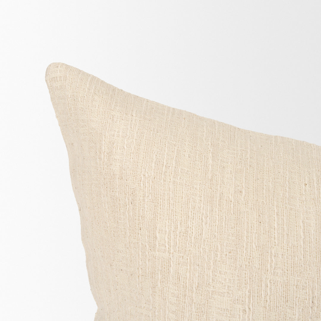 Jenner Cream Cotton-Linen Blend Decorative Square Pillow Cover Decor Mercana