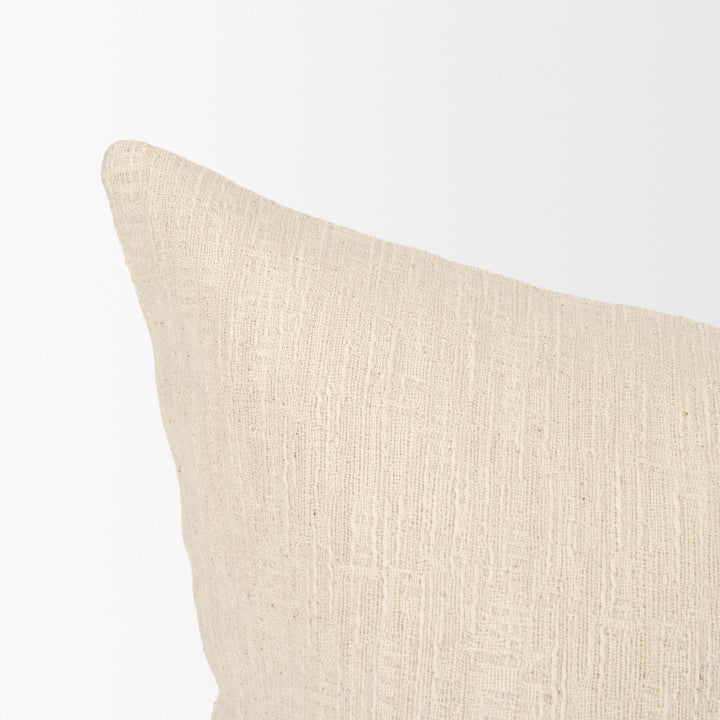 Jenner Cream Cotton-Linen Blend Decorative Square Pillow Cover Decor Mercana