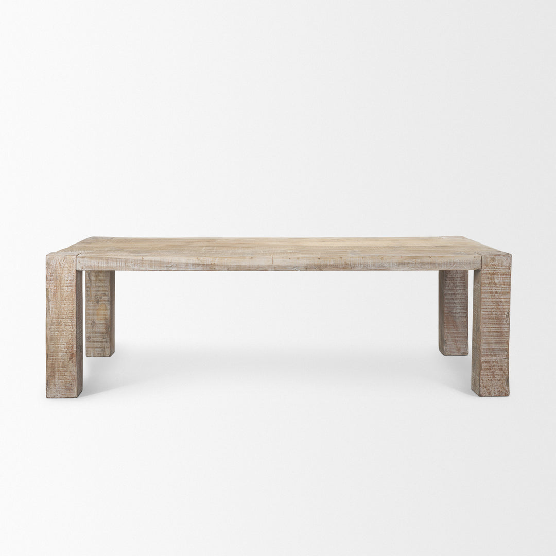 McArthur 94" Whitewash Reclaimed Wood Dining Table Dining Room Mercana